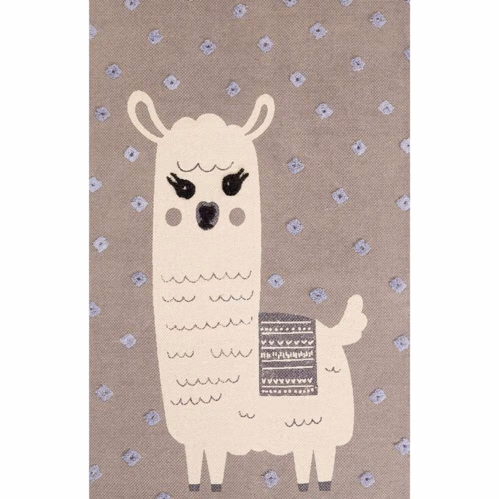 Wyld and Coco Llama Print Area Rug, Brown, W/D/H: 80 x 150 cm – 1