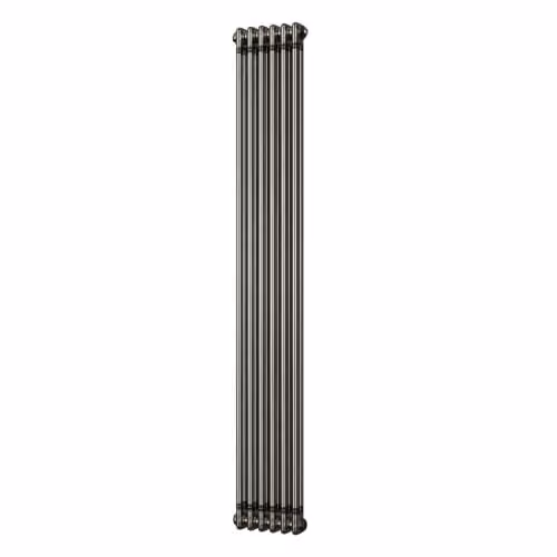 UK Radiators Alpha 2 Column Vertical Radiator in Silver Steel, H: 180 cm, W: 28.4 cm – 2