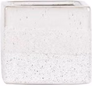 KDMD Hortus White Bordeaux Ceramic Tabletop Cube, 2 Pack, H 9.5 cm x W 10.5 cm