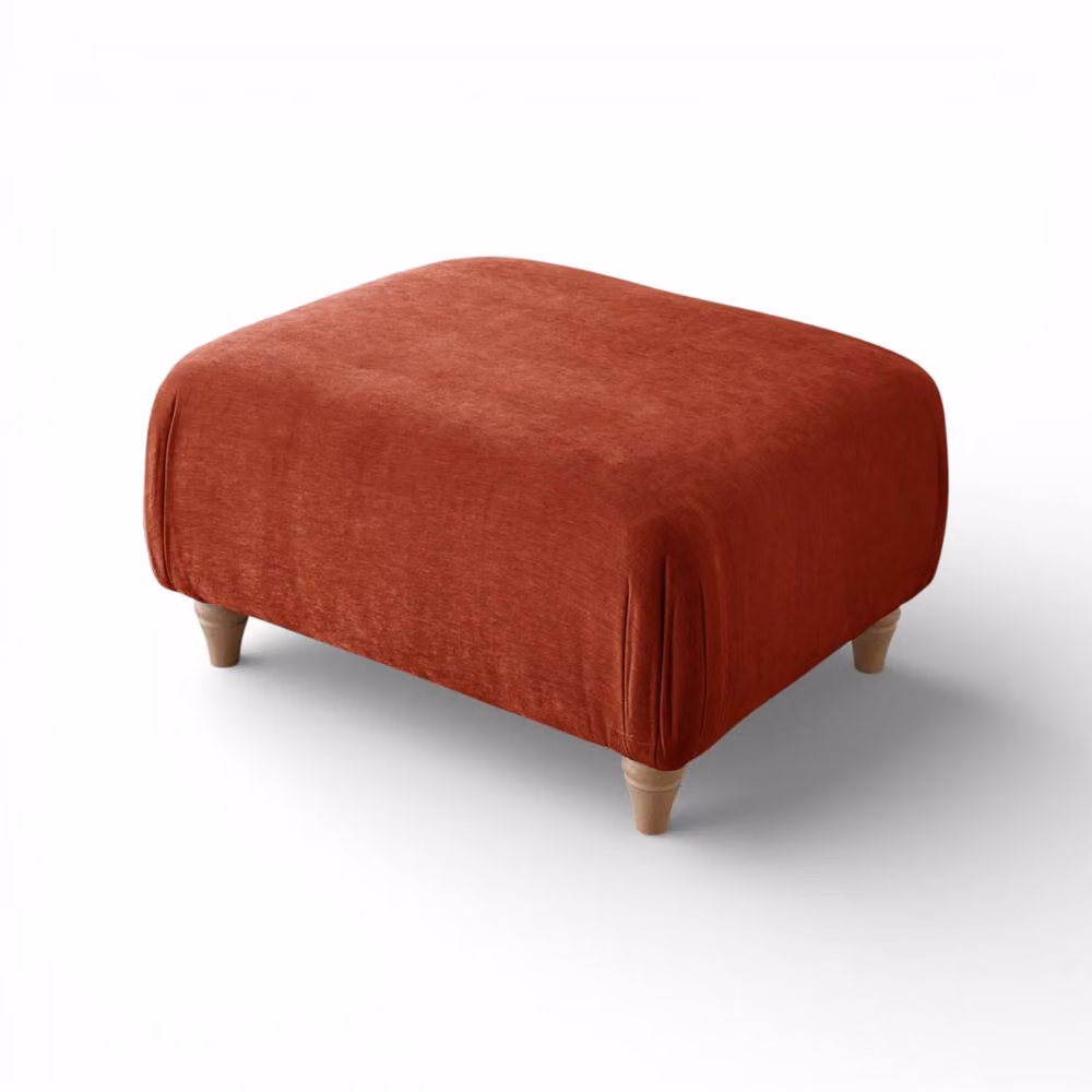 The Great Sofa Company Ezra Textured Velvet Footstool in Orange – 2