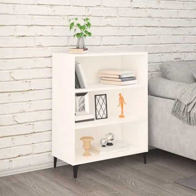 Berkfield Home White Matt Engineered Wood Sideboard W: 69.5 cm, D: 32.5 cm, H: 90 cm