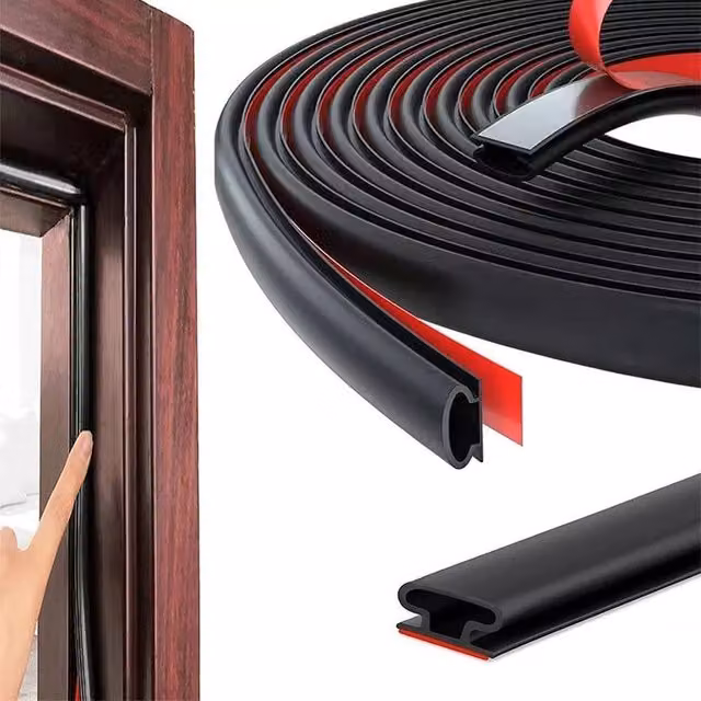 Havendro D-Shaped Self-Adhesive Silicone Rubber Weather Stripping, Black – 1
