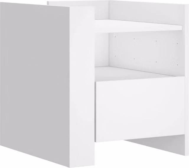 Berkfield Home White Bedside Cabinet in Engineered Wood W/D/H: 45 x 50 x 50 cm
