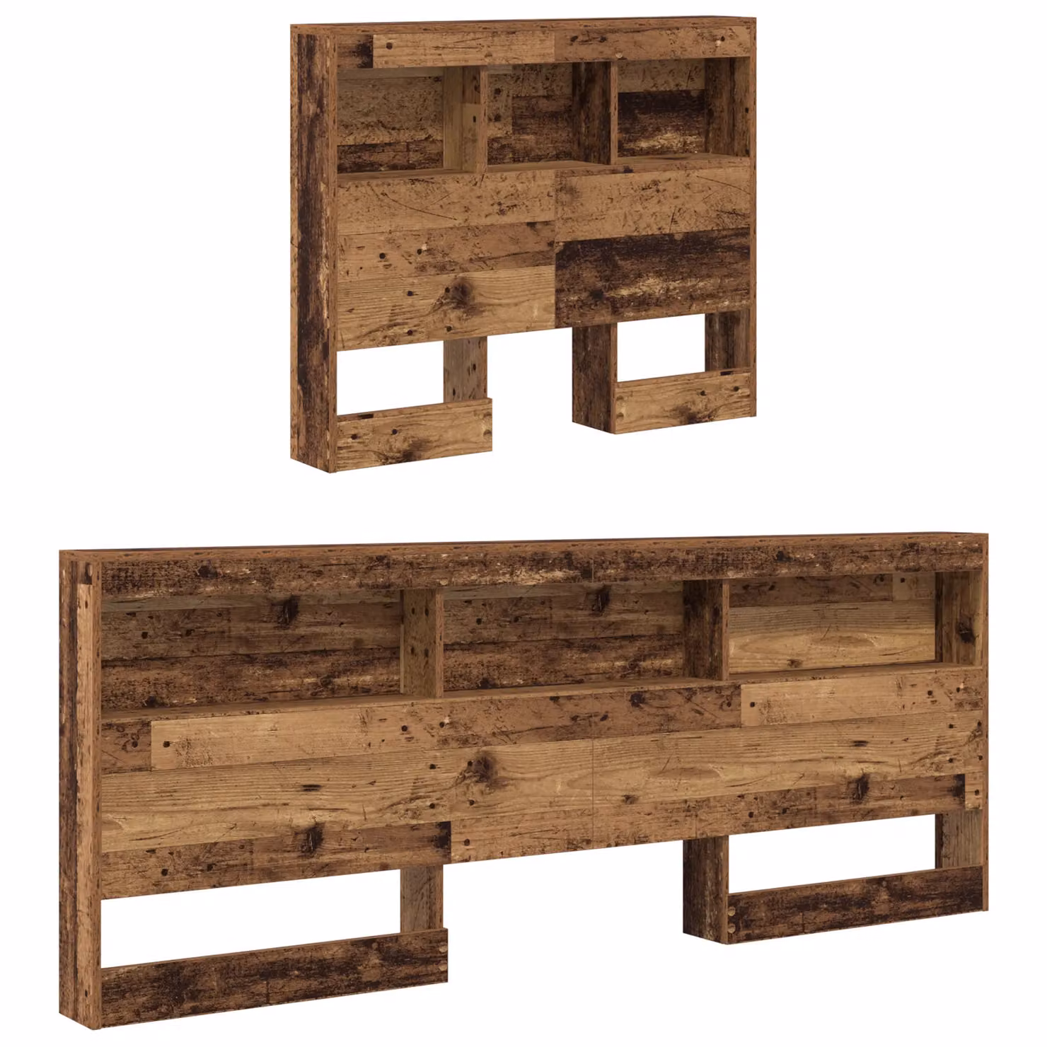 Berkfield Home Storage Headboard with Integrated Shelf in Brown Old Wood, Width: 90 cm – 3