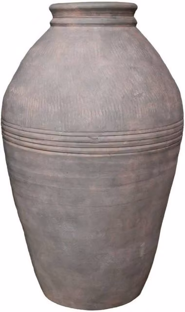 KDMD Rustic Ceramic Tabletop Olive Pot Vase in Antique Green and Grey, Height: 47.5 cm
