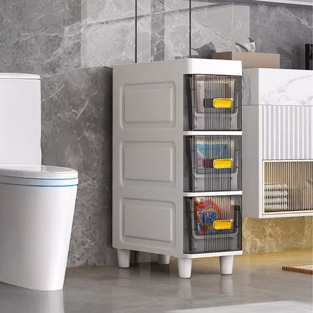 Lifeideas Grey 3 Drawer Freestanding Plastic Storage Cabinet