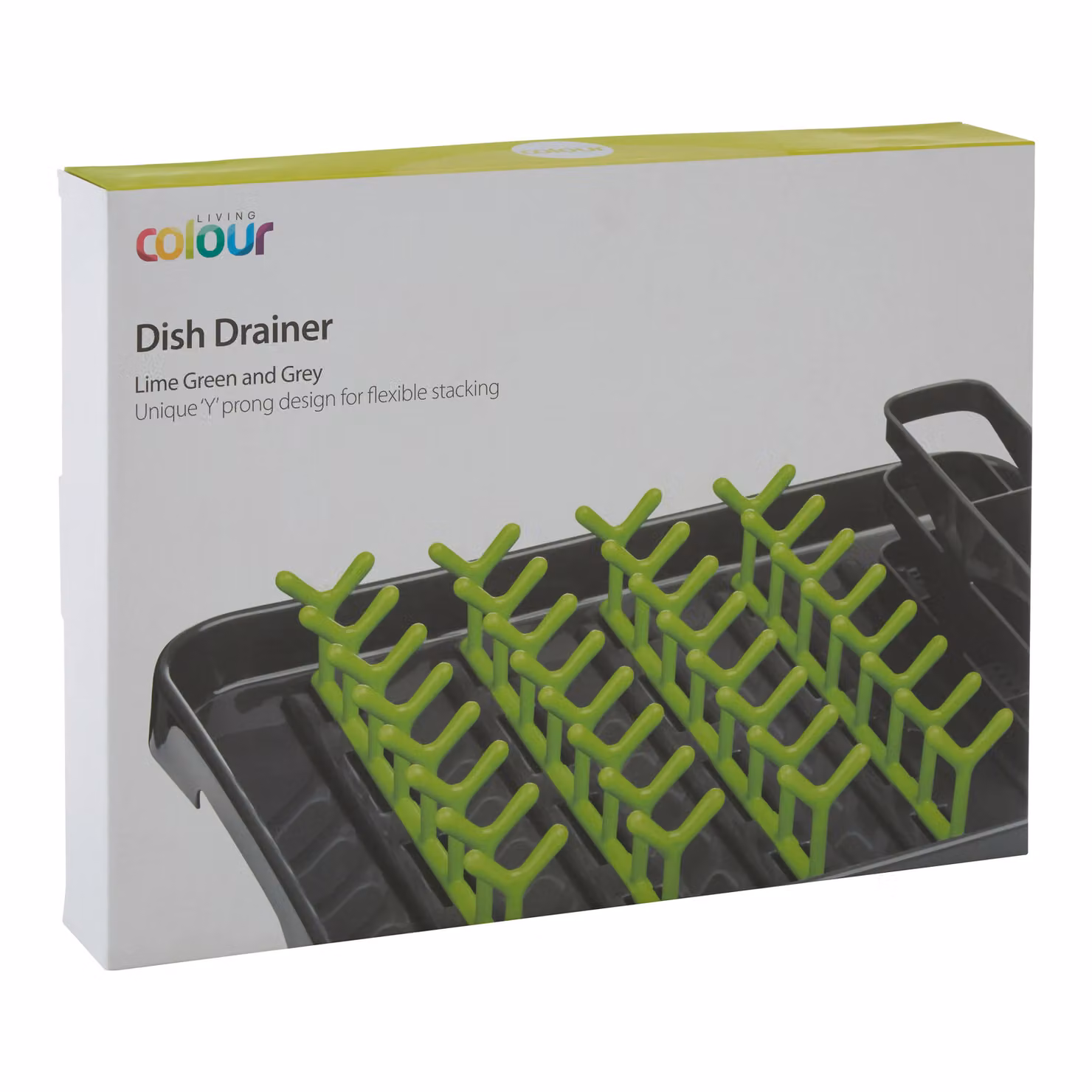 Orsina Grey and Green Dish Drainer with Cutlery Holder and Glass Tray – 4