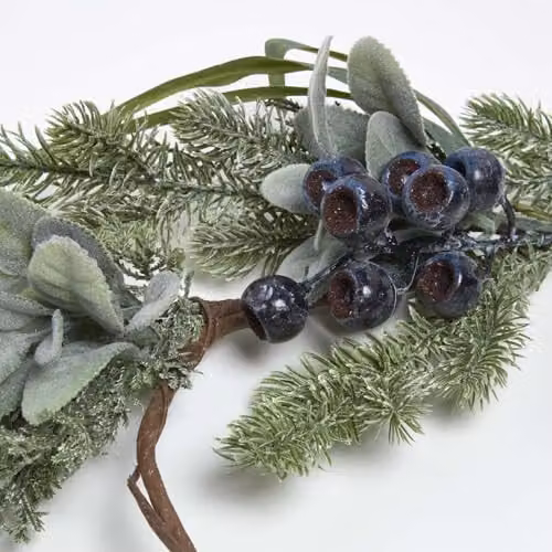HOMESCAPES Artificial Blueberry Floral Garland in Green and Blue, 150 cm Hanging Foliage for Christmas and Party Decoration – 2