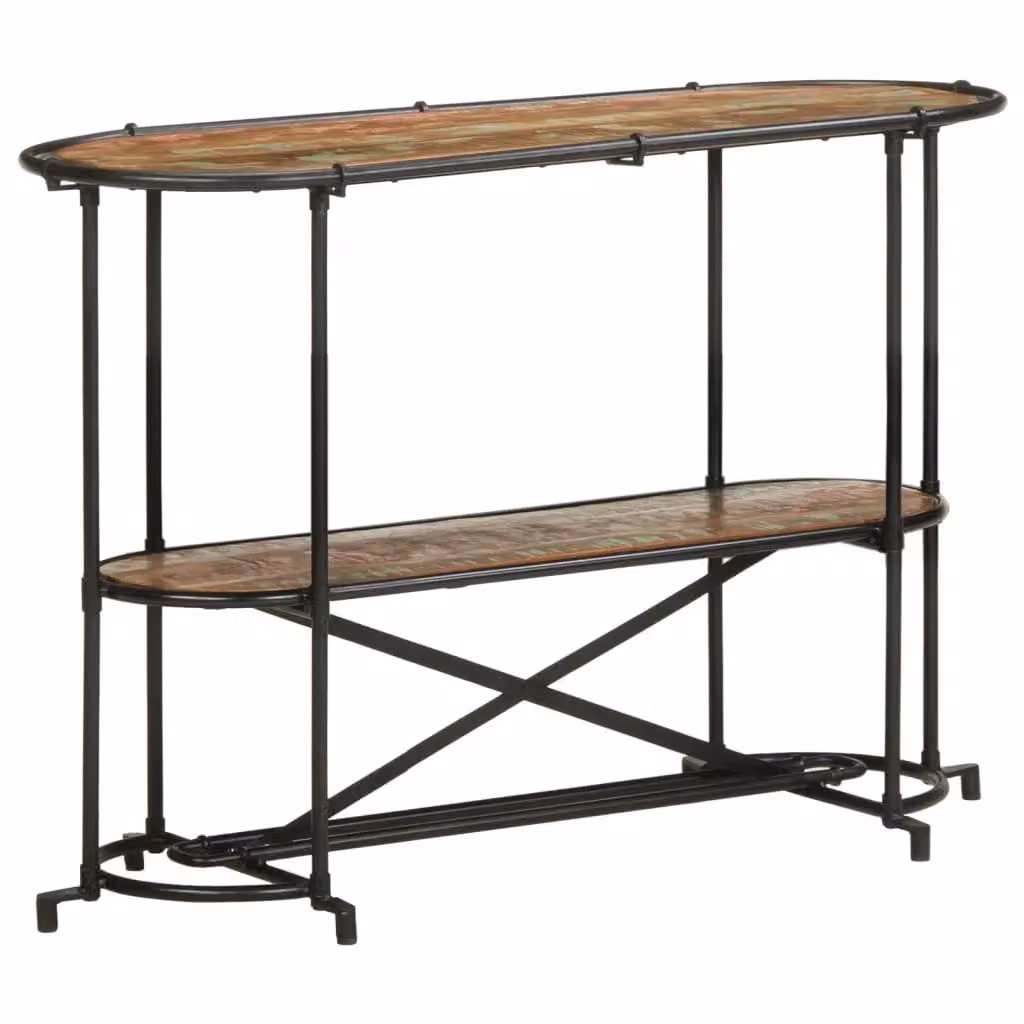 Berkfield Home Industrial Solid Reclaimed Wood Console Table in Brown, W/D/H: 110 x 42 x 76 cm – 2