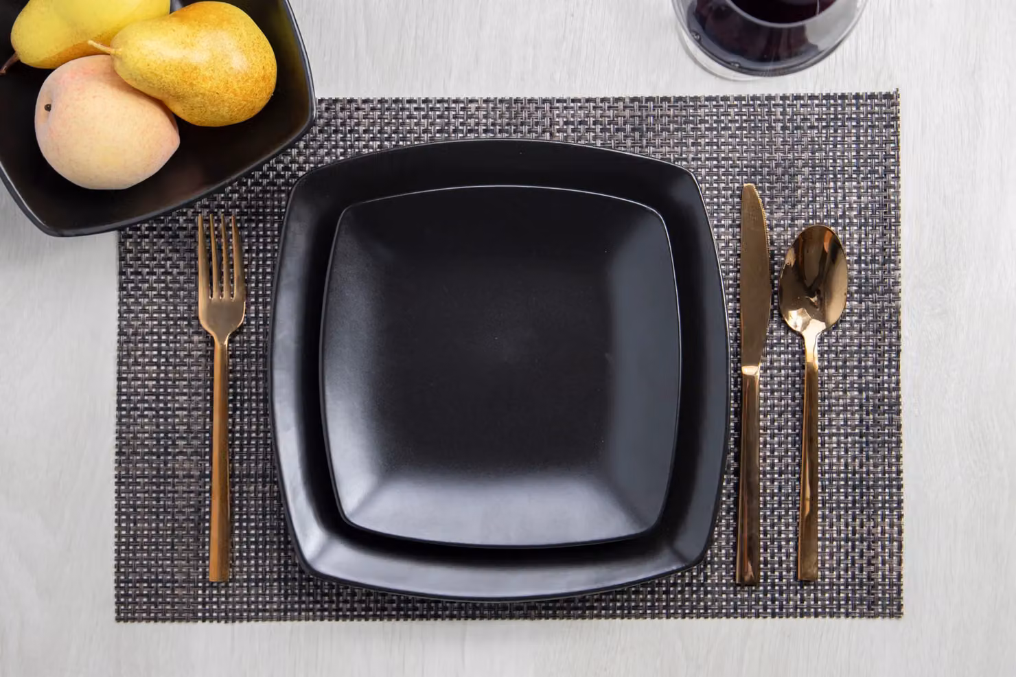 Creative Tops Raven 12 Piece Geometric Dinner Set in Black – 3