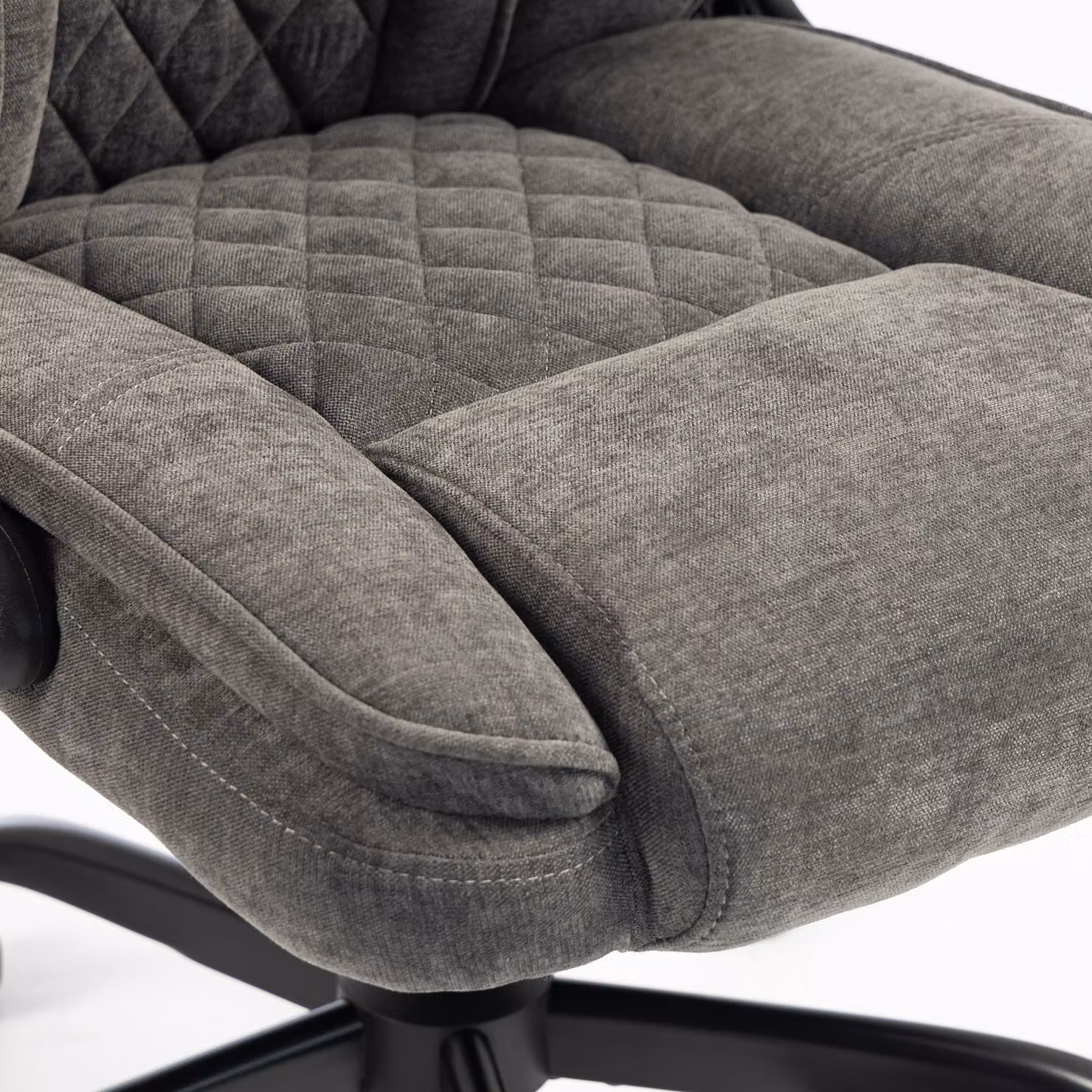HOMCOM Ergonomic Grey Fabric Office Chair with Armrests and Swivel Castors – 8