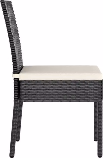 Berkfield Home Modern Garden Dining Chairs, 2 Piece Set, Black Poly Rattan and Steel, H 88 x W 57 x D 44 cm – 1