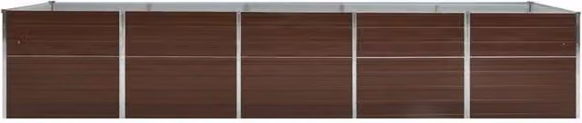 Berkfield Home Garden Galvanised Steel Raised Bed, Brown, W: 400 cm, D: 80 cm, H: 77 cm