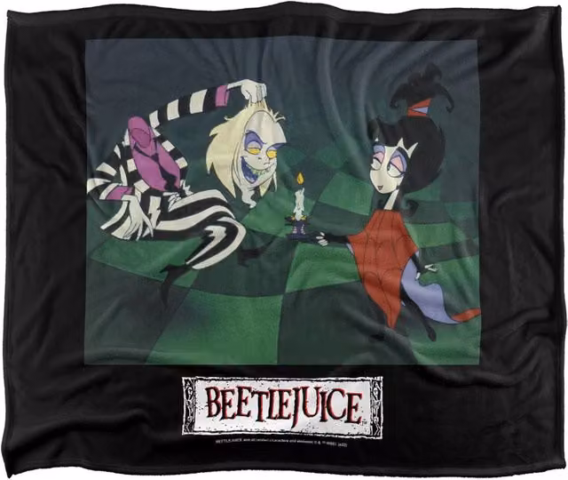 LOGOVISION Beetlejuice and Lydia Main Show Image Super Soft Fleece Throw Blanket, Multicolour, W/D/H: 91 x 147 cm – 5