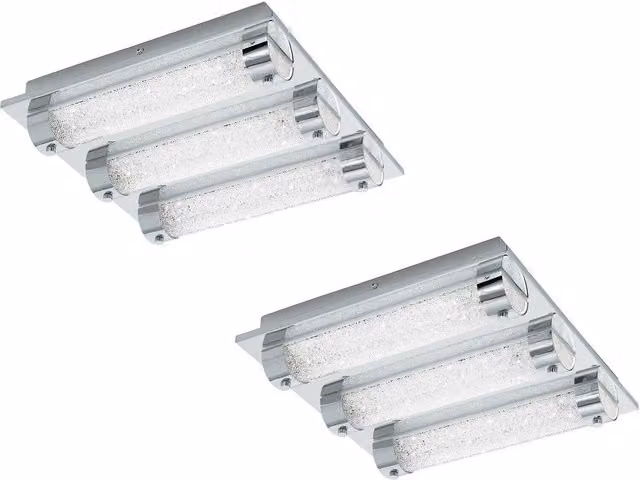 Loops 2 Pack Chrome Wall and Ceiling LED Light with Clear Crystal Shades