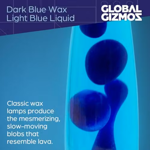 Global Gizmos 49009 Galaxy Lava Lamp in Blue with Matte Pattern Base, Height: 40.64 cm – 4
