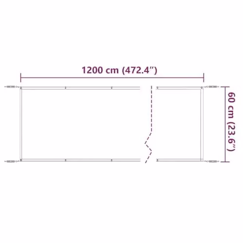 vidaXL Vertical Awning in Taupe Beige Oxford Polyester Fabric, W: 60 cm, L: 1200 cm – 3