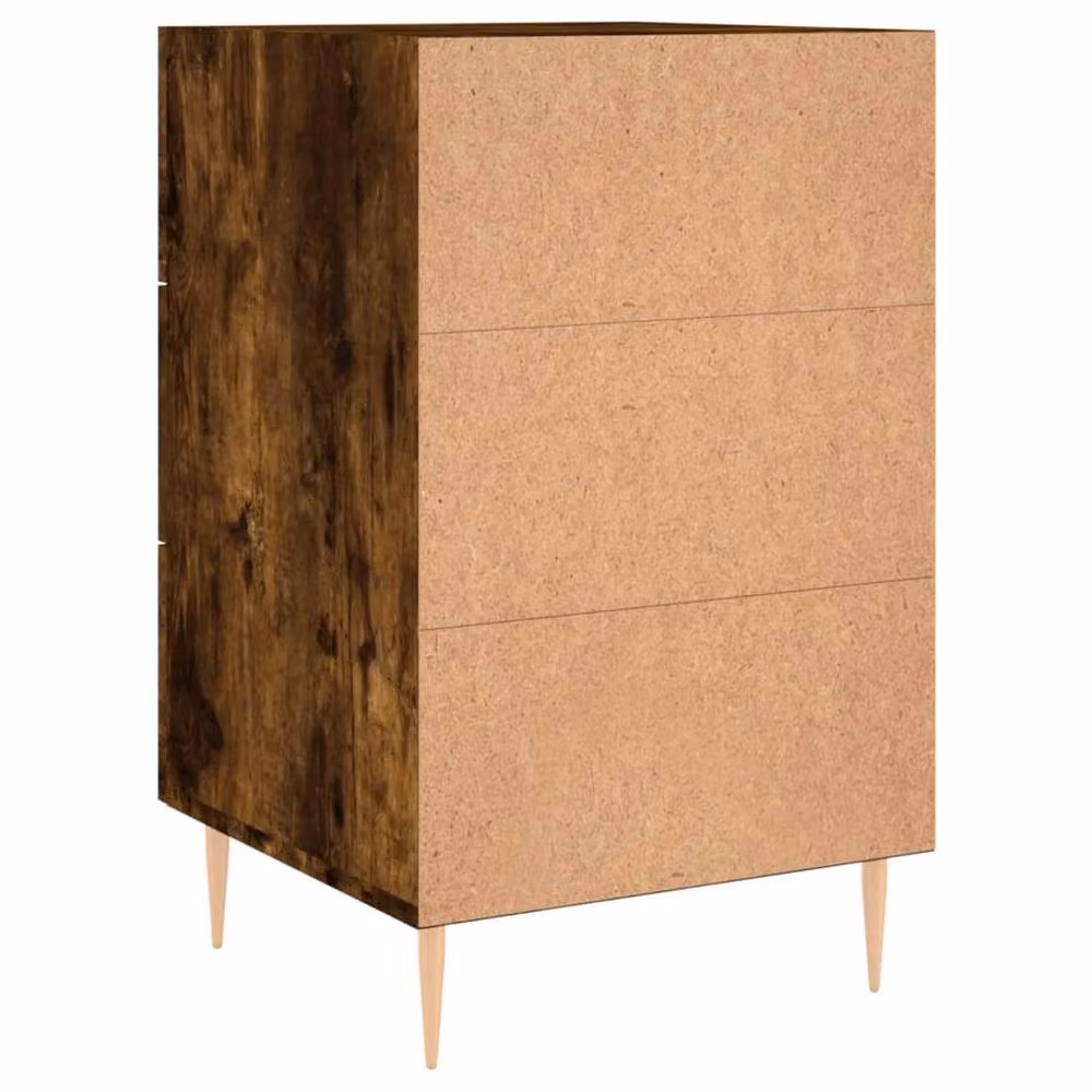 Berkfield Home Modern Bedside Cabinet in Smoked Oak Brown, W/D/H: 40 x 40 x 66 cm – 5