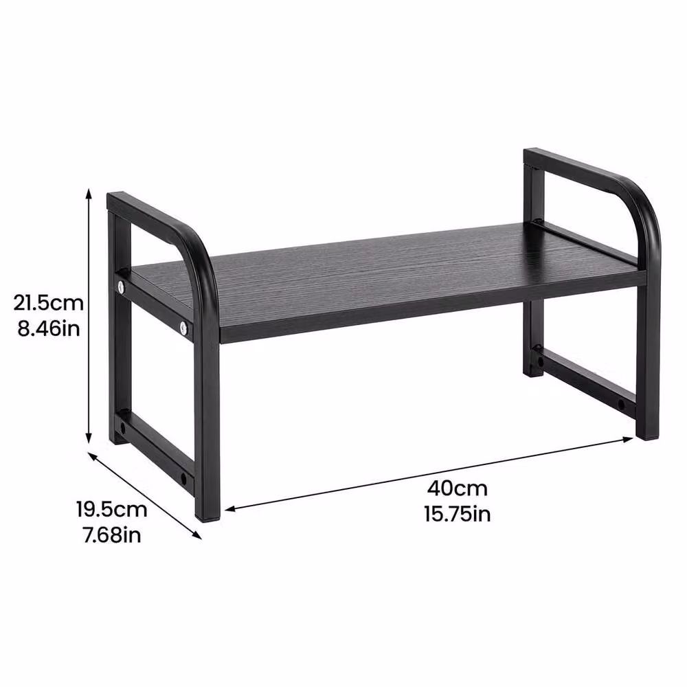 Kelvenix 2 Tier Black Freestanding Kitchen Shelf Organiser W: 21.5 cm, D: 19.5 cm, H: 40 cm – 2