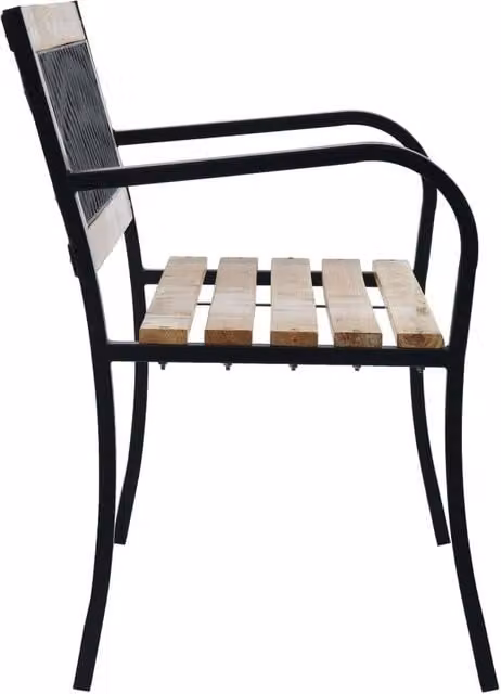 Berkfield Home Durable Brown Wood Garden Bench W: 120 cm, D: 53 cm, H: 77 cm – 1