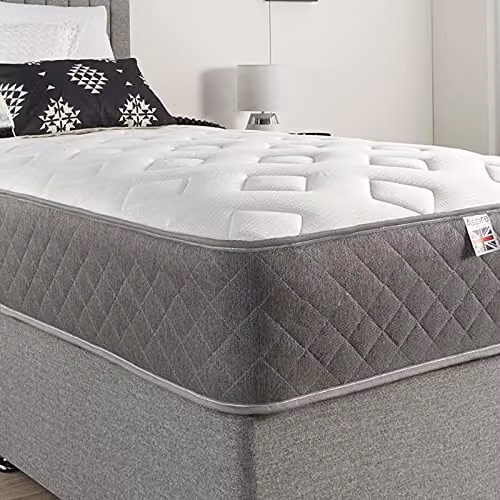 Aspire Beds Aspire-Cool Touch Diamond Memory Foam and Bonnell Sprung Hybrid Mattress with Grey Hessian Border, W/D/H: 180 x 200 x 20.5 cm – 2