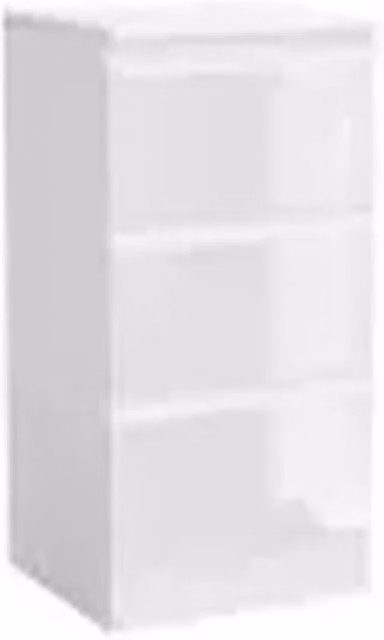 Havendro White Glossy 3 Drawer Wooden Bedroom Chest Cabinet H 61.5 x W 40 x D 35 cm – 1