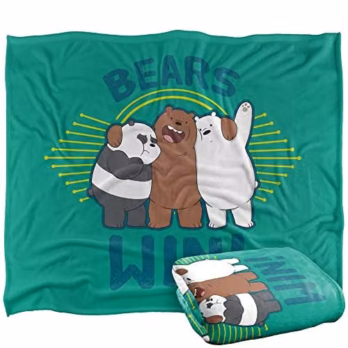 LOGOVISION We Bare Bears White Fluffy Fleece Throw Blanket W/D/H: 152 x 127 cm