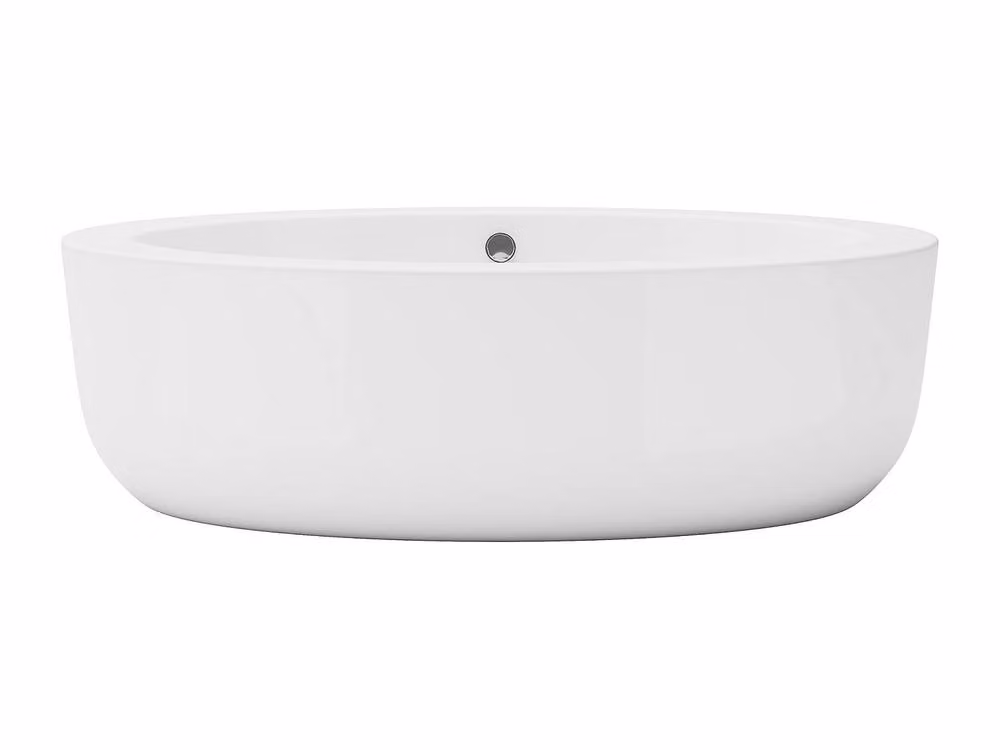 Vente-unique Oval Freestanding Acrylic Bathtub, White, W/D/H: 185 x 90 x 58 cm – 2