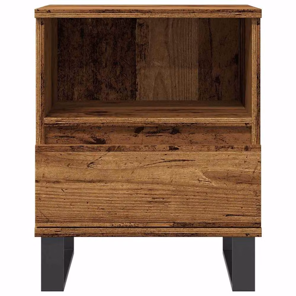 Berkfield Home Modern Bedside Cabinet in Brown Old Wood, W/D/H: 40 x 35 x 50 cm – 3