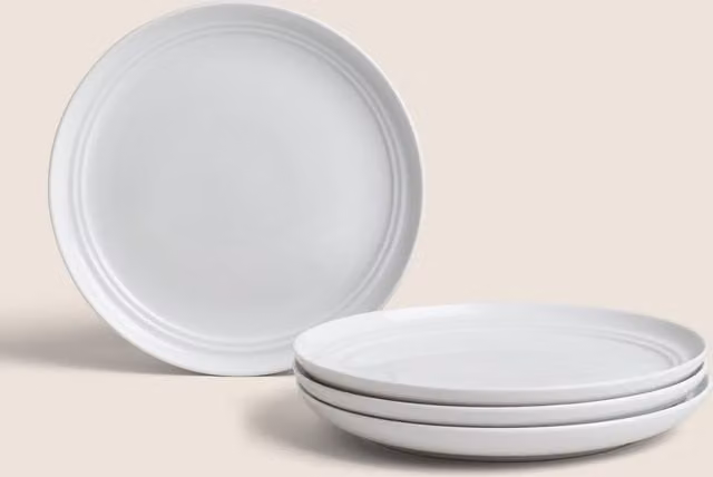 M&S Marlowe Set of 4 White Porcelain Side Plates