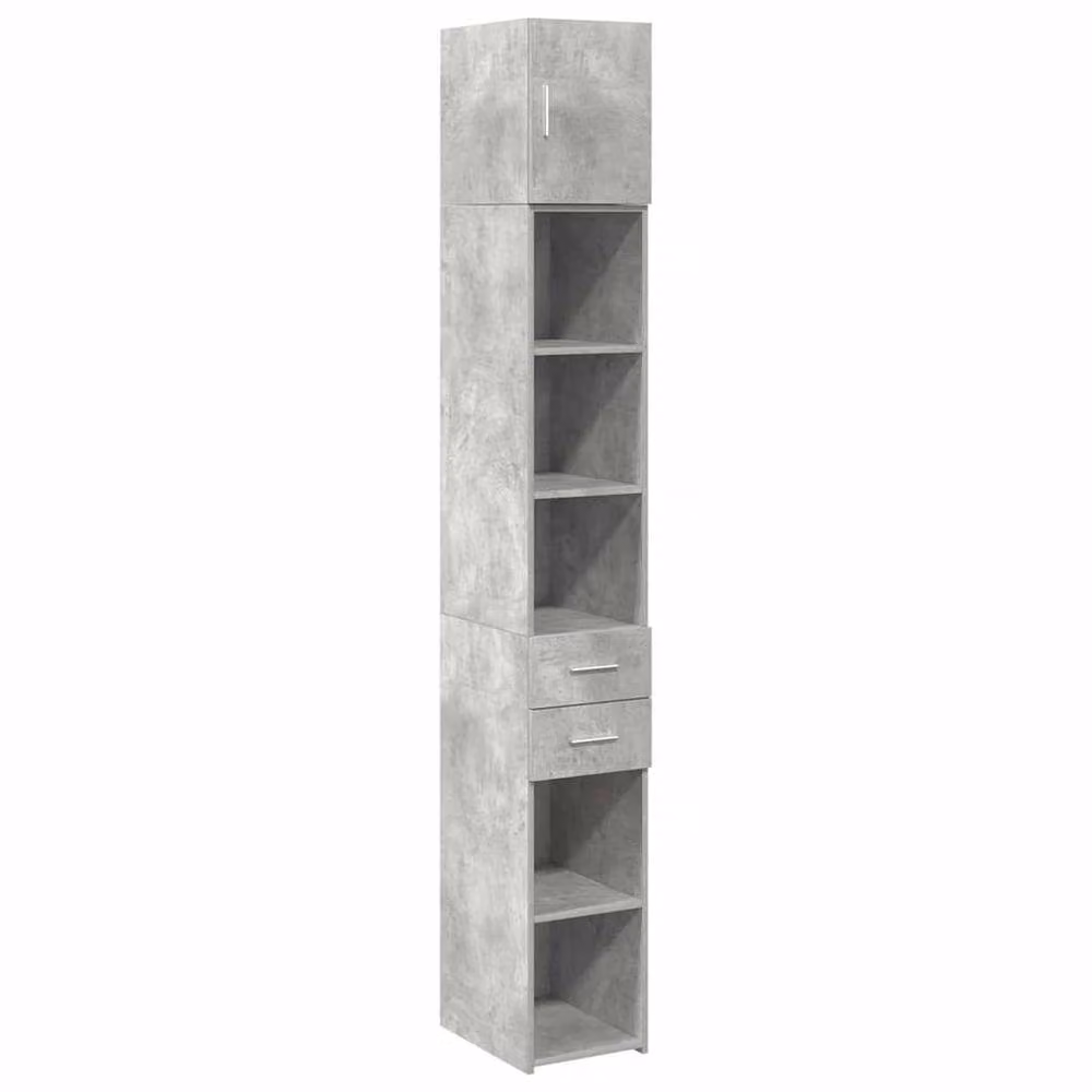 Berkfield Home Slim Storage Cabinet in Concrete Grey, W/D/H: 30 x 42.5 x 225 cm – 2