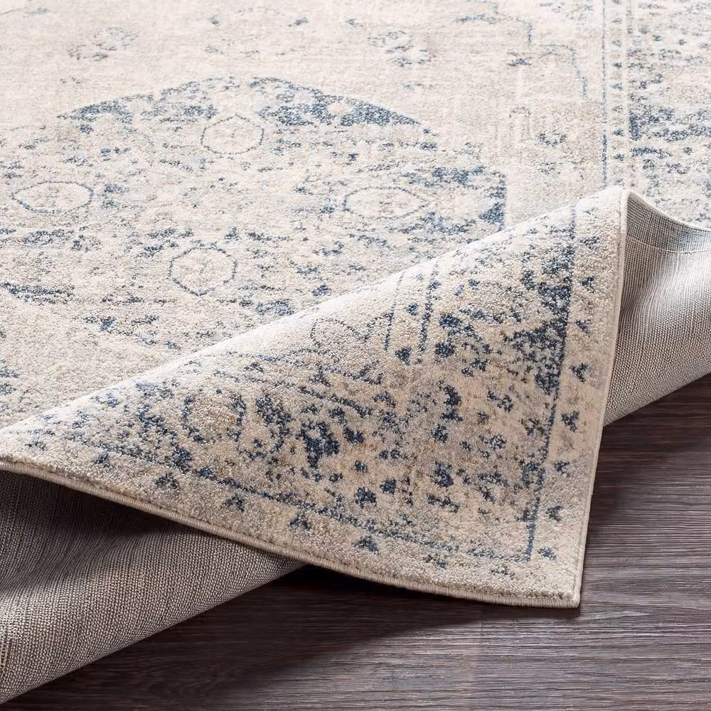 Livabliss Lilian Washable Vintage Boho Traditional Living and Dining Room Rug in Grey, Blue and Brown, W: 200 cm, D: 275 cm – 3