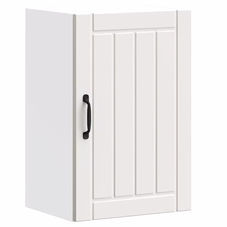Berkfield Home Lucca White Wall Mounted Kitchen Cabinet with Glass Doors and Internal Shelves