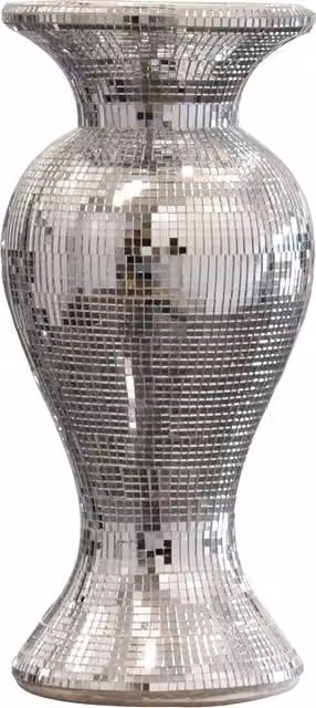 DEENZ Silver Geometric Ceramic Mirrored Pot Vase