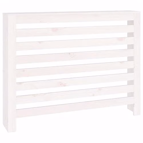 vidaXL White Lacquered Pine Radiator Cover W/D/H: 108.5 x 19 x 84 cm