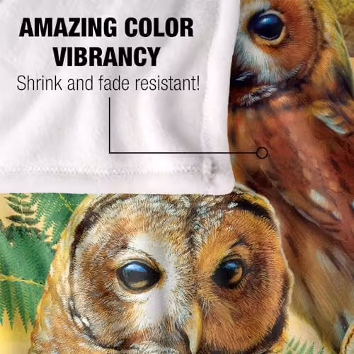 JQ Licensing Owl Collage Silky Touch Super Soft Fleece Throw Blanket, Multicolour, W/D/H: 152 x 127 cm – 3