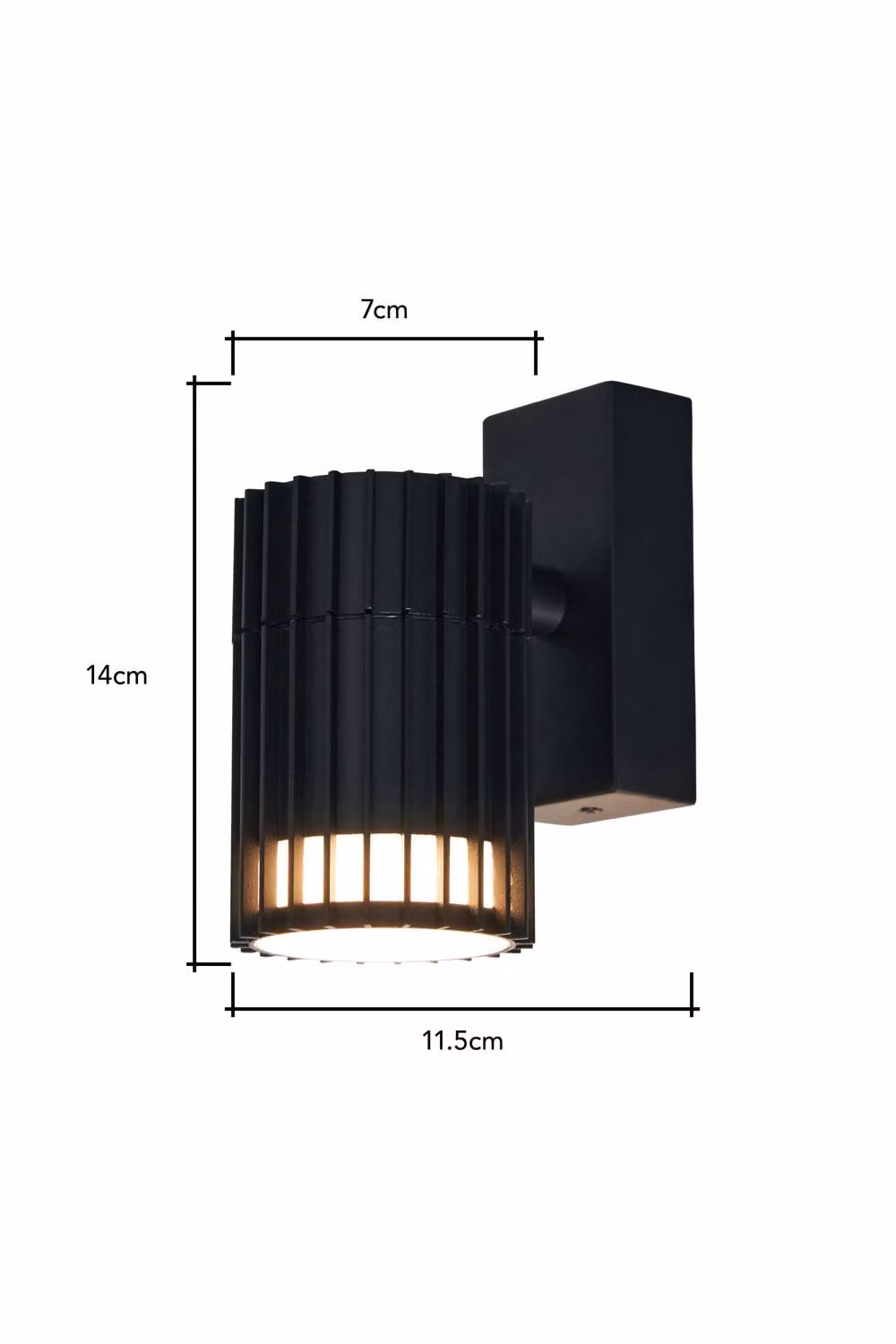 BHS Lighting Zeb Modern Black Metal Outdoor Wall Light with Downlighting and IP65 Rating – 4