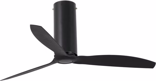 Faro Tube Ceiling Fan with Remote Control, 3 Blades, Black