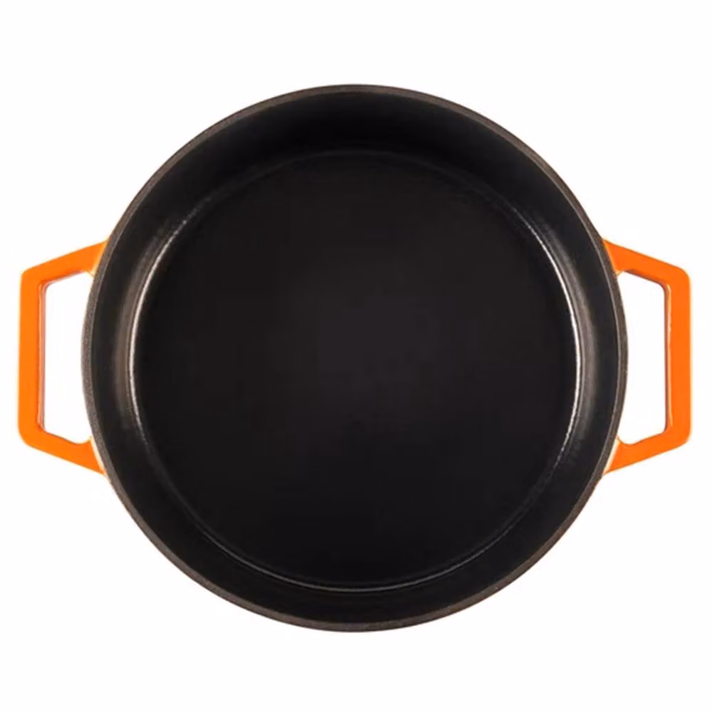 Cooks Professional Enamelled Cast Iron Casserole Dish, Orange, 28 cm – 4