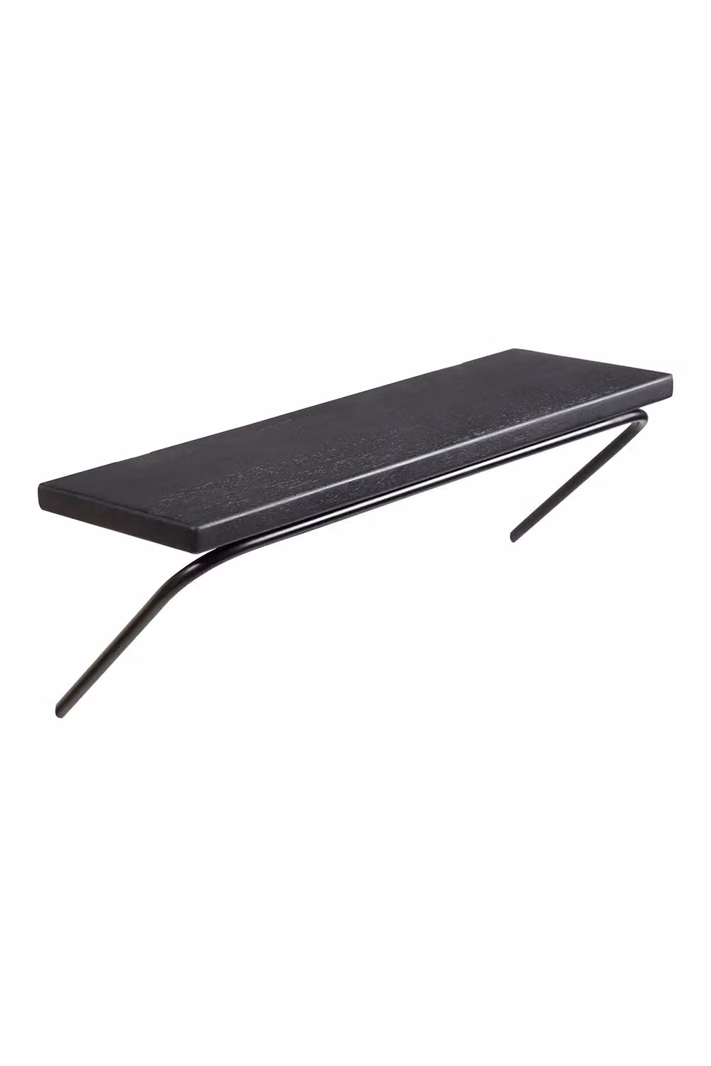 MH London Venice Wall Mounted Floating Shelf in Black Solid Mango Wood with Metal Support – 2