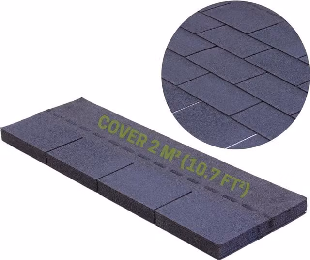 NOVECRAFTO Fibreglass Bitumen Roof Felt Shingles in Grey, Silver or Anthracite