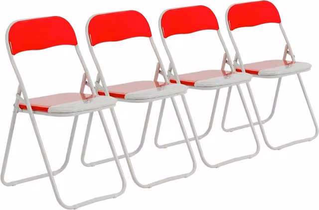 Harbour Housewares Red Padded Folding Chairs, Pack of 4 – 1