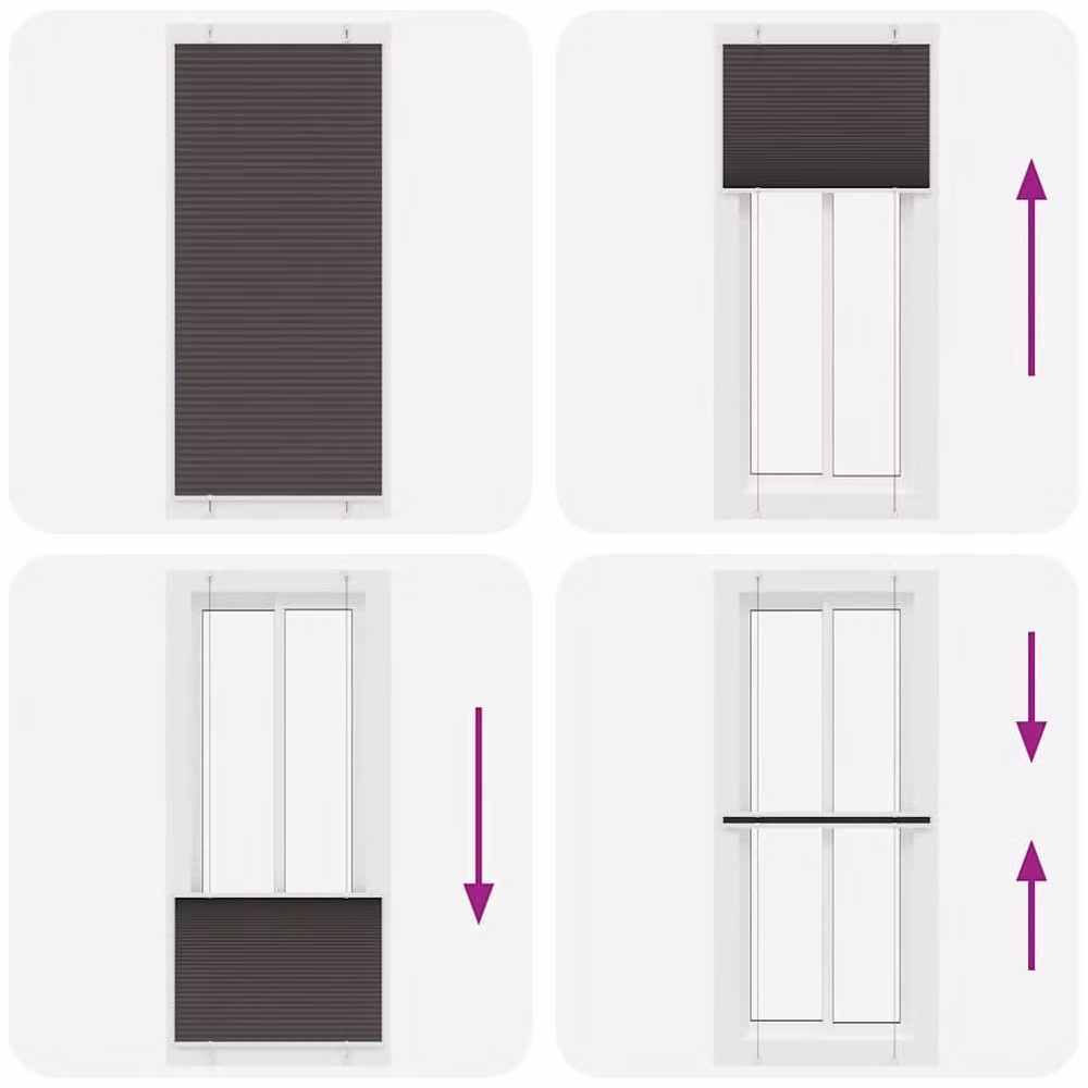 Berkfield Home Black Single Pleat Polyester Fabric Blind W: 90 cm, H: 200 cm – 4