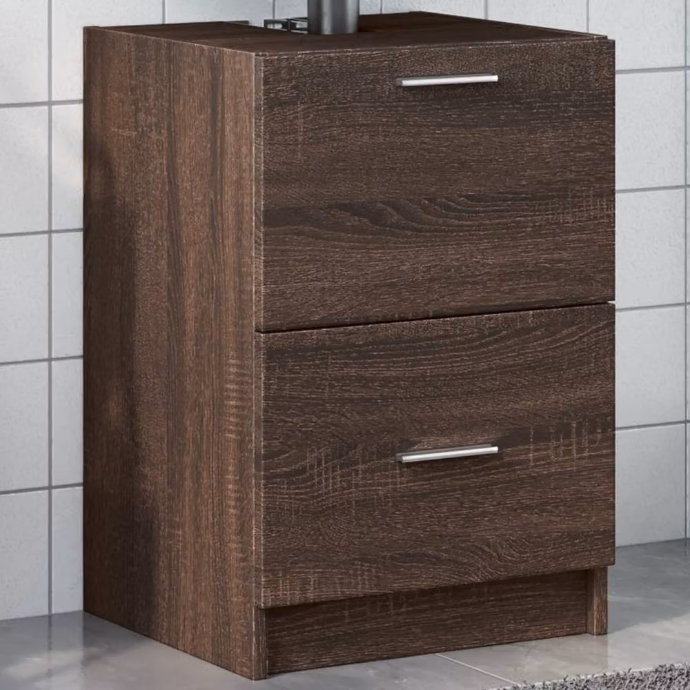 Berkfield Home Brown Oak Sink Cabinet, W/D/H: 40 x 37 x 59 cm – 2