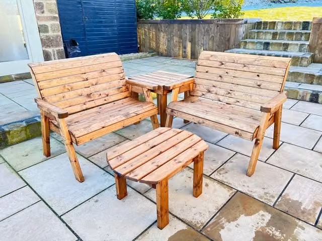 Charles Taylor Trading Burghley Four Seater L-Shape Corner Garden Set in Brown