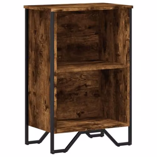 vidaXL Modern Freestanding Bookcase in Smoked Oak and Brown, W/D/H: 50 x 31 x 74.5 cm – 1