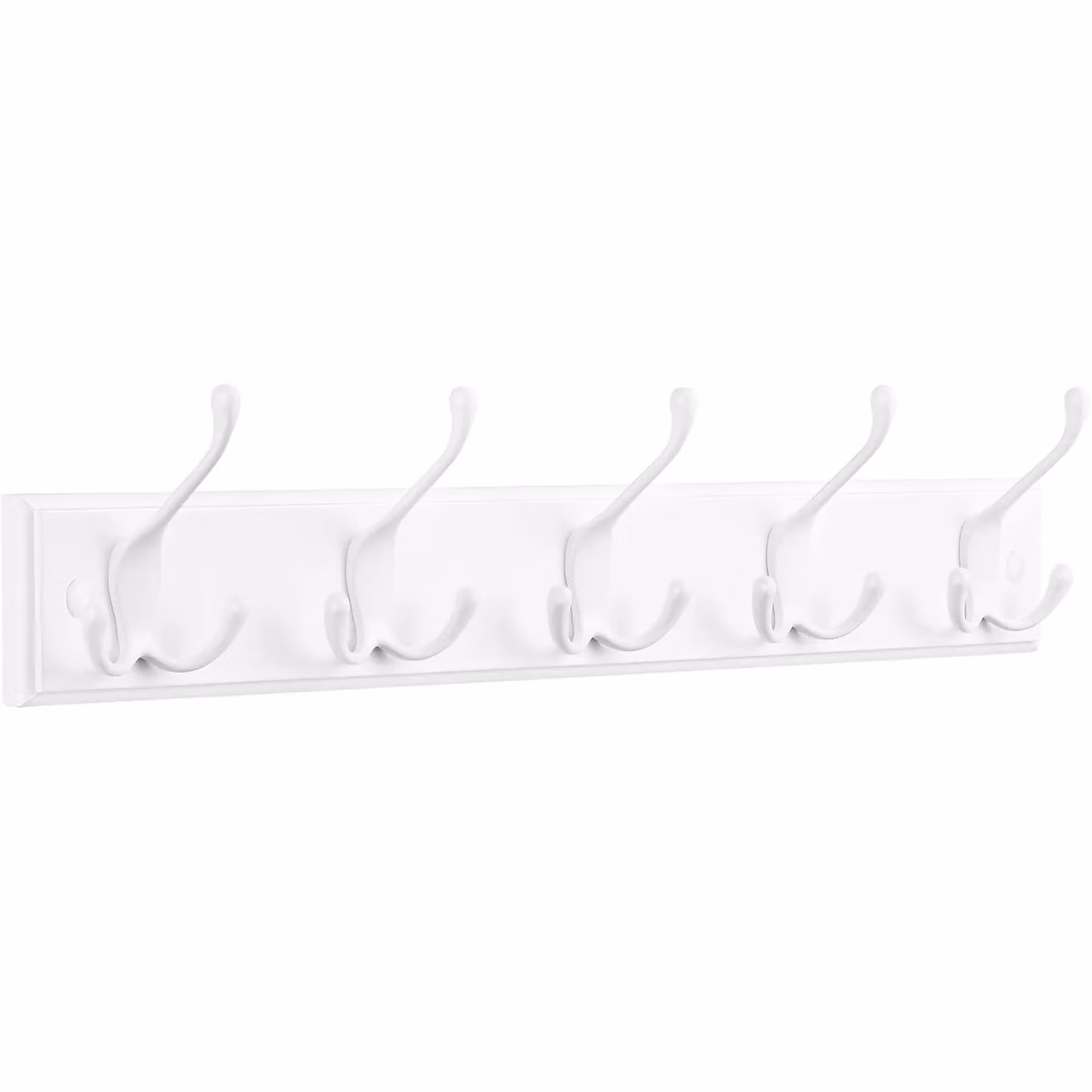 SONGMICS Wall-Mounted Coat Rack with 5 Metal Hooks in White – 2