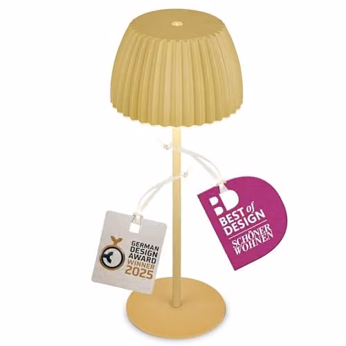 Briloner Riffle Rechargeable LED Table Lamp, IP44 Dimmable Touch Control, Green, H 36.5 x W 14.5 x D 14.5 cm