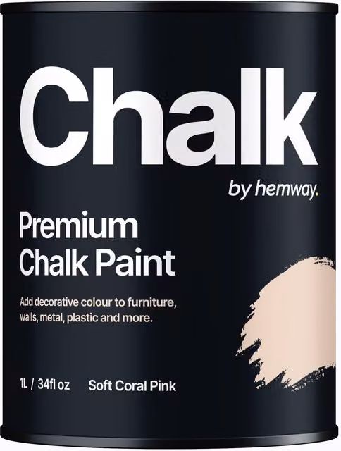 Hemway Chalk Paint Flat Matt in Soft Coral Pink, 1L
