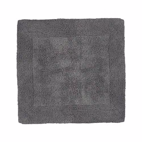 Allure Bath Fashions Reversible Heavyweight Cotton Square Shower Mat, Charcoal, W/D/H: 55 x 55 x 1 cm – 3